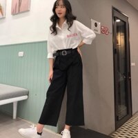 Quần kaki ống rộng