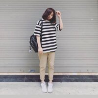 Quần kaki ống xuông nam nữ - Be - L