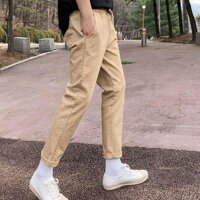 Quần kaki ống xuông nam nữ - Nâu nhạt - L