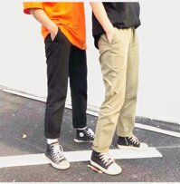 Quần kaki ống xuông nam nữ - Đen - L