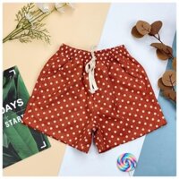 Quần kaki sooc bé gái chấm bi, size 8-14T, cho bạn 23-40kg. Chất kaki dày dặn, thích hợp phối các áo phông năng động