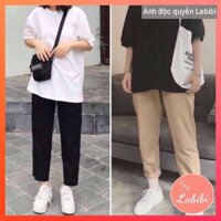 Quần Kaki Suông Sắn Ống Video  Ảnh thật - Màu Đen