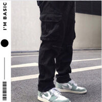 Quần Kaki Túi Hộp Có Dây Rút Ống Rộng Quần Cargo Pant Cotton Dày Dặn Form Đứng Dễ Phối Đồ Mặc 2 Kiểu
