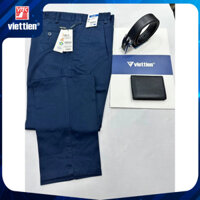 Quần kaki Việt Tiến màu xanh navy 100% cotton 1ly/không ly có size lớn - 100% CHÍNH HÃNG