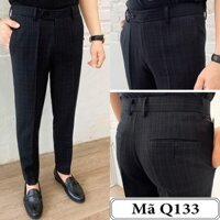 Quần kẻ caro nam cao cấp, vải cotton co giãn dễ chịu