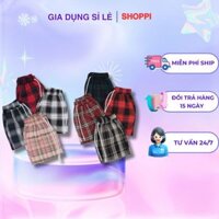 Quần kẻ caro , quần kẻ caro ống rộng cạp chun lưng cao hàng quảng châu loại 1