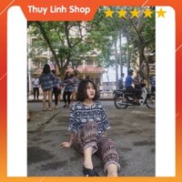 Quần lanh thổ cẩm form suông hót [Thùy Linh Shop]