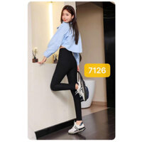 Quần Legging 7126, chất caki mềm lót nỉ vàng, co giãn 4 chiều, cạp cao gen bụng.