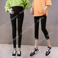 Quần legging bầu cotton cao cấp dài, lửng hàng thiết kế