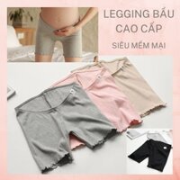 Quần Legging Bầu Đùi/ Quần Legging Bầu Cạp Chéo Chất Cotton Mềm, Mát, Siêu Co Dãn Mặc Trong Váy - Đủ Size MPLG838