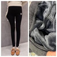Quần Legging Bầu Lót Lông Siêu Ấm, Chất Nỉ Lông Co Dãn Và Có Chun Chỉnh