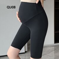 Quần legging bầu, quần legging lửng màu đen xám,thiết kế đáp bụng điều chỉnh, co giãn thoải mái[ĐẦM BẦU HÀN QUỐC]QU08
