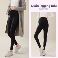 Quần legging bầu thu đông cạp cao chất liệu moda lót nỉ siêu co dãn thoải mái - Chubby Mom