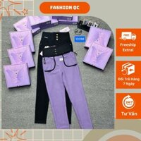 Quần legging bơ lót nỉ Fashionqc hộp tím #1039 chất quần co giãn vải mịn không bị cộm khi mặc