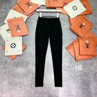 Quần legging cạp cao phối dây kim tuyến quần legging hộp