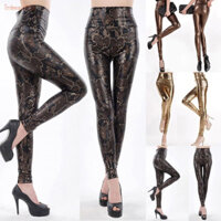 Quần Legging Da Bóng Thiết Kế Ôm Sát Tôn Dáng