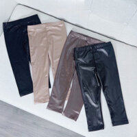 Quần Legging Da Cho Bé Gái Cực Sành Điệu Vải Tráng Da Cao Cấp