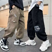Quần Legging Dày dặn thu đông bé trai bé gái quần âu thêu hoa ôm dáng