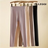 Quần legging đáy, Quần legging nữ dày lông cừu, Quần mỏng vừa vặn màu đen màu trơn