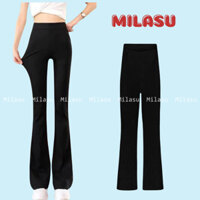 Quần Legging Đen Ống Loe Trơn , Quần Dài Cạp Cao Nâng Mông Ôm Công Sở Đi Học 625