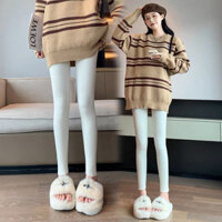 Quần Legging Dệt Kim Ren Nữ Mặc Ngoài Dày Thu Đông Eo Cao Ôm Phù Hợp Với Ấm Áp Mặc Bên Trong Mỏng Hơn Nhìn Đàn Hồi Skinny Quần