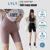 Quần legging đùi nữ tập gym yoga ngắn cạp cao Quần legging ngố biker short nữ Hàn Quốc xịn big size