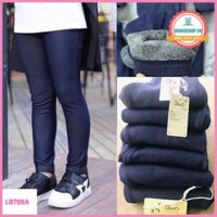 Quần legging giả Jeans Nỉ lông cực kỳ ấm áp co giãn 4 chiều cho bé 1 đến 7 tuổi
