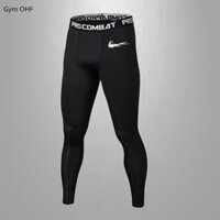 Quần legging GYM OHF màu đen co giãn nhanh khô cho nam tập gym/ thể thao
