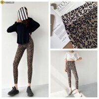 Quần legging in họa tiết da báo VIDELLY Thể thao có độ đàn hồi cao