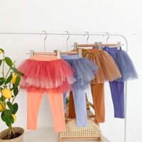 Quần legging liền chân váy tutu bồng bềnh cực xinh cho bé