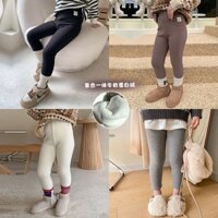 Quần Legging Lót Lông Cừu Dày Dặn Ấm Áp Co Giãn Tốt Thời Trang Mùa Đông Cho Bé Gái