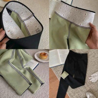 Quần legging lót lông Dê BARBIE lụa cashmere nữ thu đông 2024 mới cao cấp Loại 1 gen bụng nâng mông