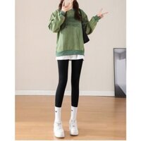 Quần legging lót nỉ mỏng nhẹ mặc bốn mùa tôn dáng dễ phối đồ