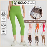 Quần Legging Lửng 2 lớp Tập YOGA Lưng Cao Đồ Tập Gym Pilates Nữ Rẻ Mà Đẹp Solo Sportswear 2116