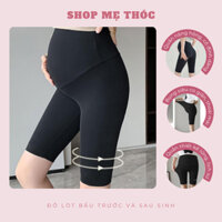 Quần Legging Lửng Bầu Chất Thun Lạnh Bụng Có Chun Điều Chỉnh Co Giãn 4 Chiều Mềm Mát Freesize