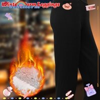 Quần legging lưng cao vải len lông cừu dày thời trang mùa đông dành cho bạn nữ