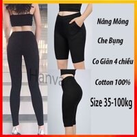 Quần Legging Lửng Ngố, Dài, Nâng Mông Cạp Cao Siêu Hot Siêu Co Giãn Loại 1 Big Size Đến 100kg