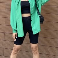 Quần legging lửng vải thun gân cao cấp biker nữ đùi ngố đồ mặc nhà - ORIMI