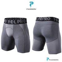 Quần legging nam ngắn tập gym YEL PRO Z128 (Xám)