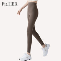 Quần Legging Nâng Hông Màu Cà Phê Hình Cá Mập Màu Sắc Cà Phê Thời Trang Xuân Thu Cho Nữ