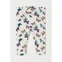 Quần legging nỉ butterfly size 9-12m HM H&M_hàng chính hãng Anh