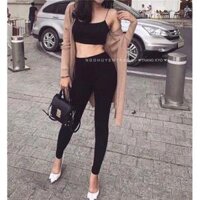 Quần legging nữ 4 túi chất umi siêu đẹp không bai không xù quần nữ cạp chun chất umi dày dặn mịn mát Banamo Fashion 702 - L