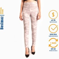 Quần Legging Nữ Bosimaz MS019 dài không túi màu trắng rằn ri, thun co giãn 4 chiều, vải đẹp dày.