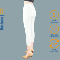 Quần Legging Nữ Bosimaz MS363 lửng túi trước màu trắng cao cấp, thun co giãn 4 chiều, vải đẹp dày.