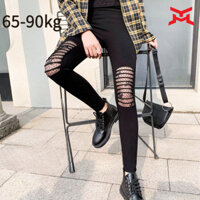 Quần legging nữ có rách, phối hợp, mỏng, ôm sát, mùa hè, eo co giãn, lưới, trang phục ngoài trời, quần chín điểm