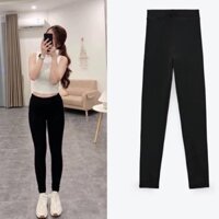 Quần legging nữ dài vải cotton siêu co giãn có túi big size