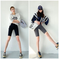 Quần legging nữ đùi ngố Quần tập gym nữ yoga biker short nâng mông Cao cấp Hàn Quốc