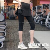 Quần Legging Nữ Lửng Ngố Bigsize 2 Lớp Co Giãn Dáng Ôm Mùa Thu Quần Tập Gym,Yoga Thể Thao Biker Lưng Cao Nâng Mông