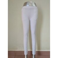 Quần legging nữ màu trắng chất cotton thun