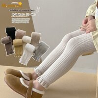 Quần legging nữ MOMCHOOSE Xuân Thu hạt lúa mì mỏng màu trơn Quần legging trẻ em mới chín phút quần bé gái